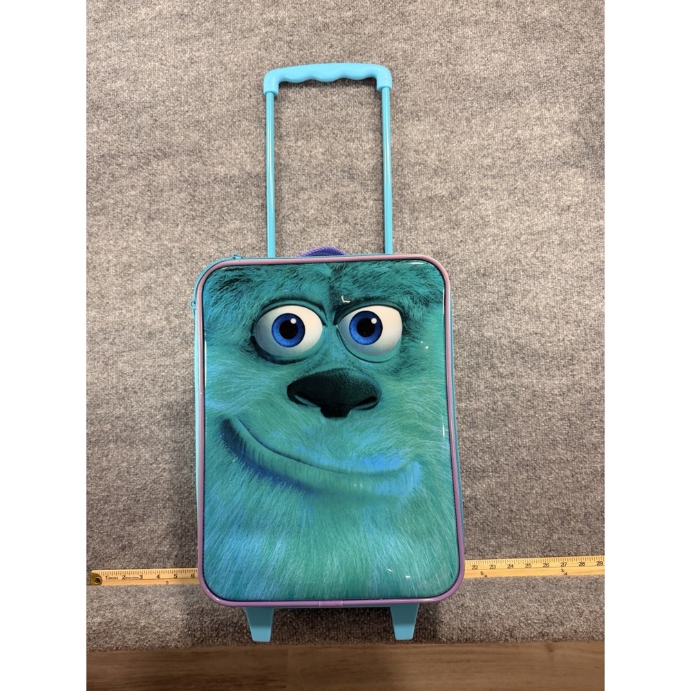 Official Disney Store Monsters Inc. Sulley Kids Rolling Suitcase Luggage Rare